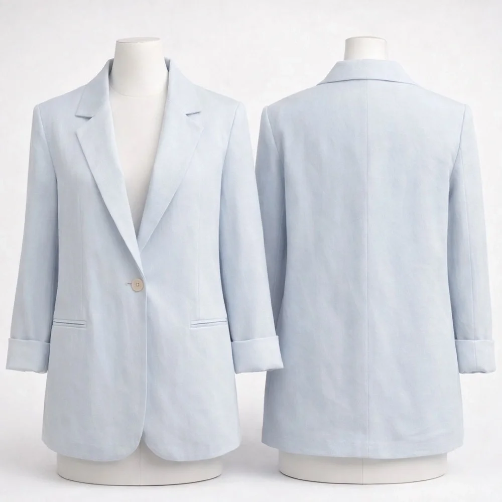 H&M Light Blue Women's Blazer - Picture 1 of 3